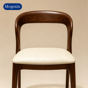 Modern <b>Solid</b> Wood Dining Chair with Upholstered Seat Mid-Century <b>Wooden</b> Side Chair for Kitchen & Dining Room - Product Image 2
