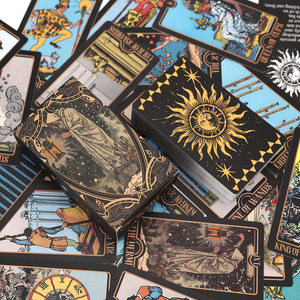 Cubierta de cartas de Tarot impermeable de plástico impresa personalizada Visionary 78 cartas de Tarot exquisitos oráculos tarjeta de juego de adivinación - Product Image 5