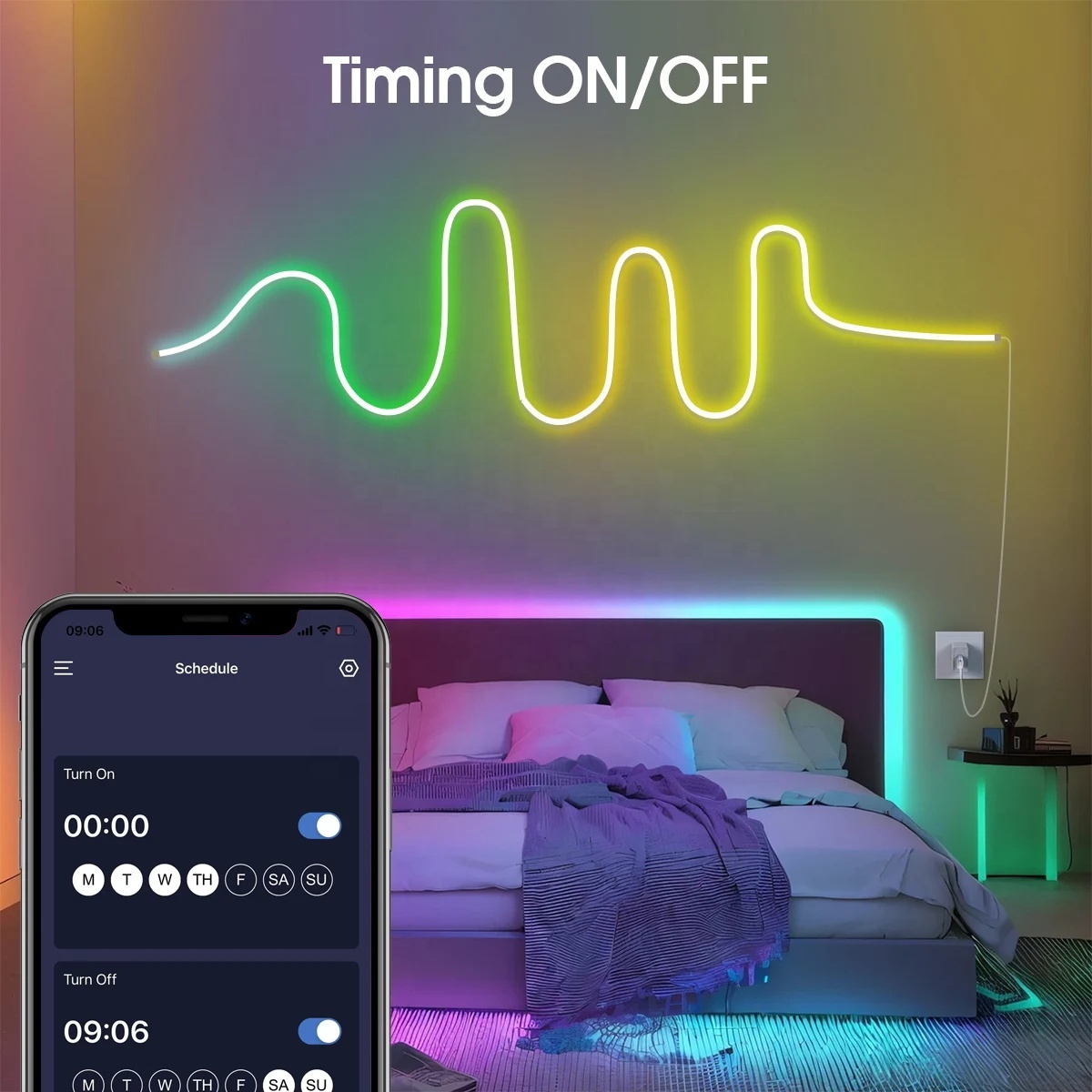 5M Waterproof Outdoor USB 5V RGB Neon Rope Light Full Kit Smart APP Control RGBIC Flex Neon LED Strip Light for Indoor · image 5