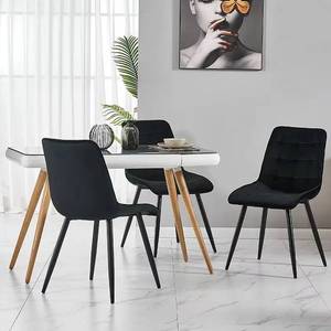 Chaise de salle à manger en tissu velours capitonné aux couleurs personnalisées, style moderne et contemporain, pour hôtel et restaurant, avec pieds en métal - Product Image 5