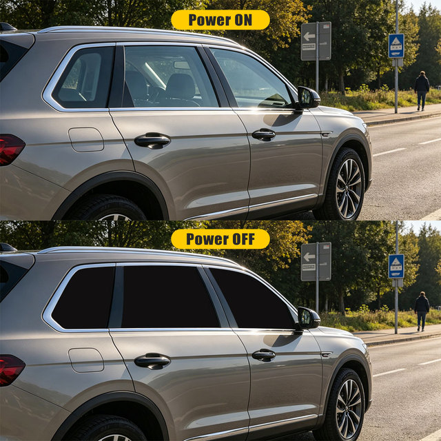 Grey Semi Transparent PDLC Smart Film Car Window Electric Switchable Privacy Tint Film Elegant Car Decoration