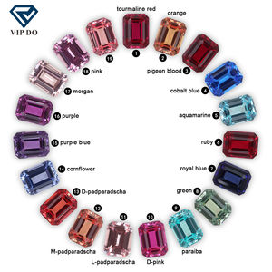 Gemme di Zaffiro Coltivate Taglio Smeraldo/Ottagonale, Pietre Preziose di Zaffiro Multicolore Create in Laboratorio, Prezzo per Carato - Product Image 1