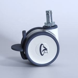 عجلة مطاطية مزدوجة بقطر 2.5 بوصة، عجلة صامتة للأثاث مع فرامل عامة للاستخدام في الفنادق - Product Image 4