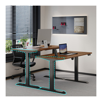 Bureau assis-debout à moteur unique haute stabilité avec contrôleur de mémoire - Table assis-debout à faible bruit (<50 dB)
