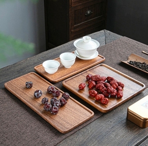 Óc Chó Lá Khay Hình Chữ Nhật Tấm Thân Thiện Với Môi Thiết Kế Cổ Điển Gỗ Nhật Bản Tea Cup Bộ Đồ Ăn Cho Khách Sạn Và Đồ Ăn Nhẹ Trái Cây - Product Image 4