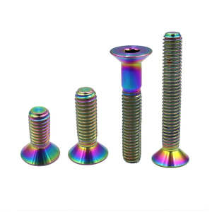 Boulon de visée fabricant M5x20mm arc-en-ciel GR5 alliage de titane Allen fraisée vis à tête hexagonale boulons pour pédale de vélo - Product Image 1
