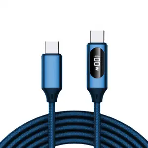 USB C Gen2 10Gbps Cable 2m 100W 10ft Long USB 3.1 Type-C 5A E-Mark Fast Charging Nylon Braided Cord For MacBook Pro iPad