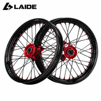 Jeu de roues Supermoto Sur Ron Ultra Bee 17 pouces 17x2.5 17x3.5 36 rayons Jantes en aluminium 7050T Moyeu rouge Anodisé noir pour moto tout-terrain électrique