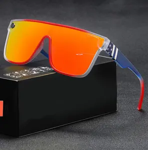 Kacamata hitam sepeda MTB, satu buah warna-warni olahraga bingkai besar bersepeda terpolarisasi kacamata olahraga lari 2023