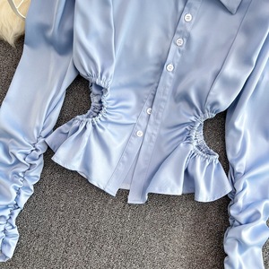 All'ingrosso di alta qualità alla moda elegante camicetta <span class=keywords><strong>a</strong></span> <span class=keywords><strong>manica</strong></span> <span class=keywords><strong>lunga</strong></span> Crop Top vendita calda <span class=keywords><strong>vestiti</strong></span> da donna - Product Image 5
