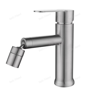 Grifo Mezclador <span class=keywords><strong>de</strong></span> Agua Fría y Caliente para Lavabo, Grifo <span class=keywords><strong>de</strong></span> Acero Inoxidable Multifuncional para Baño - Product Image 1