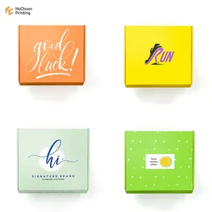Caixas de embalagem personalizadas luxuosas, estampadas de cores de papelão para presente e roupas