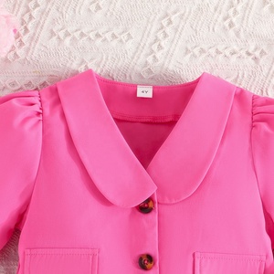 Conjunto de 3 Piezas de Moda para Niña Pequeña, Bonito y de Alta Calidad, Estilo Boutique, Informal, con Chaqueta de Manga Corta + Camiseta sin Mangas + Falda, Suave - Product Image 5