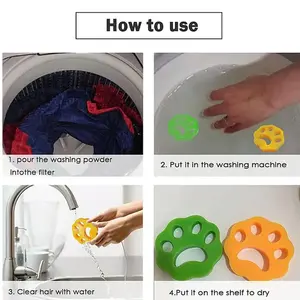 Hochwertige 2er Pack umwelt freundliche Silikon kleidung und Tierfellent ferner Effizienter Haar fänger für Wäsche waschmaschinen - Product Image 3