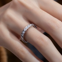 Bijoux fins MSR-1391, or véritable 14 carats, diamant de laboratoire certifié IGI, taille fantaisie, VVS VS, bague d'éternité romantique 14 carats