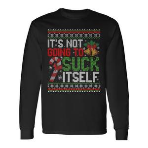 Camiseta navideña de manga larga para parejas, diseño navideño con la frase 'It's Not Going To Suck Itself' - Product Image 1
