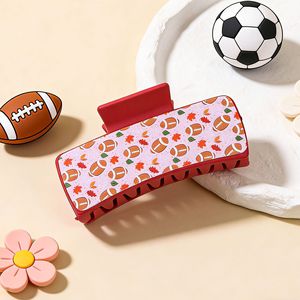 Pinza de Pelo Rectangular con Estampado de Leopardo, Diseño de Mamá Deportiva de Fútbol Americano, Accesorios para el Cabello con Temática Deportiva - Product Image 6