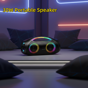 Altavoz Subwoofer RGB de 30W de Potencia, 80W de Potencia Máxima, Compatible con Tarjeta de Memoria, Reproductor de Audio Portátil Inalámbrico para Fiestas en Casa <span class=keywords><strong>y</strong></span> Exteriores X2 - Product Image 1