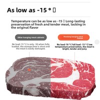Vitrine réfrigérée pour viande en acier inoxydable, avec façade ouverte en verre courbé, pour boucherie et supermarché