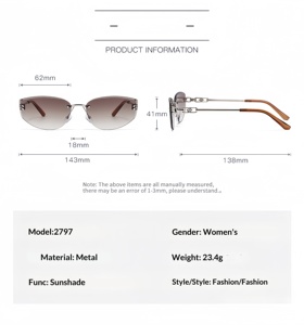 Wholesale Custom Logo Trendy Retro <b>Gradient</b> Lens Metal Lightweight UV400 Protection Comfortable Unisex Full Rim Fashion - Product Image 4