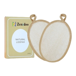 Serviette de bain exfoliante en loofah pour le dos, naturelle, elliptique, pour usage domestique quotidien - Product Image 1