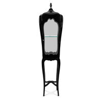 Vitrine fine de style moderne du XVIIe siècle, en acajou artisanal, avec verre transparent et bouton doré, pour salon, meuble de rangement