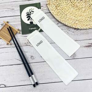 Customized Cotton Drawstring Pouch <b>Bag</b> Chopsticks <b>Packaging</b> <b>Bags</b> for Chopsticks and Knife and Fork - Product Image 3