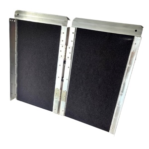 Rampa sedia a rotelle pieghevole handicappati rampe portatili in alluminio argento per sedie a rotelle rampe per gradini - Product Image 2