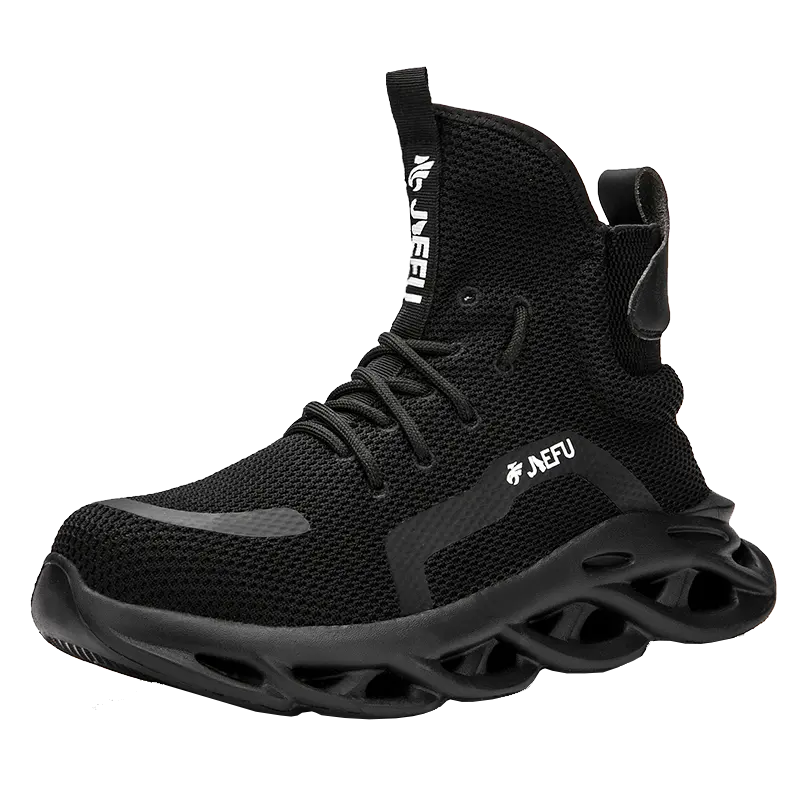 JIEFU light weight safety boots for workers comfortable work shoes with steel toe for men's