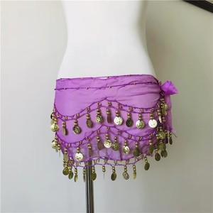 J609 Sciarpa da Danza del Ventre con Paillettes per <span class=keywords><strong>Donna</strong></span>, Cintura Avvolgente, Gonna per Spettacoli e Festival, Taglia Unica - Product Image 2