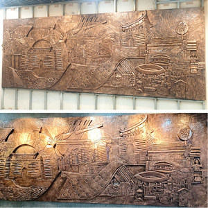 [Marca] Panel Decorativo de Imitación de Cobre con Retroiluminación, Mural de Pared Rectangular, Estilo Tradicional para Oficina de Aduanas - Product Image 4
