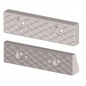 Juego de 2 mordazas romboidales para tornillo de banco modular con patrón de diamante y orificios de montaje - Product Image 2