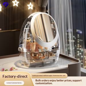 Boîte de rangement cosmétique en plastique, type tiroir, bureau, style avancé, luxe léger, grande capacité, soin de la peau, coiffeuse, support pour masque - Product Image 2