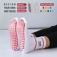 Chaussettes antidérapantes de haute qualité pour femmes, chaussettes de yoga antidérapantes, chaussettes de sport Pilates, chaussettes à grip Pilates, chaussettes de yoga avec logo personnalisé