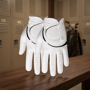 Gants de golf blancs en gros pour hommes et femmes, en cuir Cabretta de qualité supérieure, avec logo personnalisé, respirants, antidérapants, pour le sport et le golf - Product Image 2