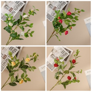 ช่อดอกกุหลาบประดิษฐ์ CallaFloral ก้านยาว สีเหลือง สีแดง สำหรับตกแต่งงานแต่งงาน สไตล์ INS งานประดิษฐ์ผนังดอกไม้ - Product Image 3
