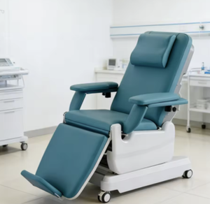 เก้าอี้บริจาคเลือดเคลื่อนที่แบบปรับได้ รุ่น EM-BC120A วัสดุเหล็กเคลือบสี เบาะหนัง PVC ปรับความสูงได้ - Product Image 5