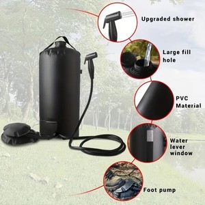 <span class=keywords><strong>Douche</strong></span> de camp portable avec pompe à air et bandoulière détachable-Étanche, sans fuite, chauffée par le soleil pour les aventures en plein air - Product Image 4