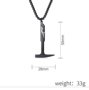 Colgante inspirador de acero inoxidable con martillo de Shawshank <span class=keywords><strong>Redemption</strong></span>, cadena de bambú, regalo de cumpleaños o festivo para hombre, a la moda, de la <span class=keywords><strong>película</strong></span>. - Product Image 5
