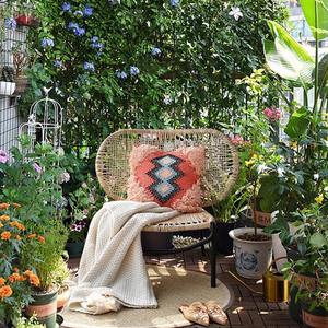 Ensemble de chaises en rotin, chaise de jardin ronde en bambou et rotin, style scandinave, mobilier d'extérieur durable - Product Image 4