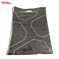 Sacs de shopping en plastique biodégradable à fond gousset, personnalisés en gros, avec logo et poignée, pour chaussures et chaussettes