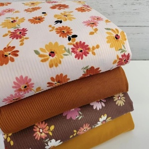Wholesale Hot Selling Custom Design Printed Jersey Polyester Spandex Stretch Rib Knit Fabric for <strong>Garmant</strong> - Product Image 1