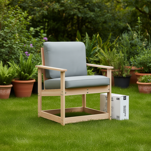 Chaise de jardin en bois massif Douglas, design robuste standard, mobilier d'extérieur - Product Image 2