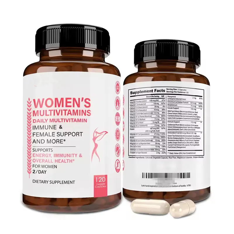 Supplément multivitaminé pour femmes de marque privée capsules vitaminées d'antioxydants de tous les jours