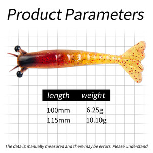 Señuelos blandos de camarón Yajie de 10 cm para pesca de lubina en el fondo - Product Image 4