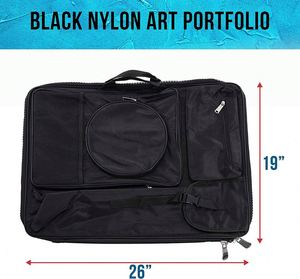 BSCI Factory Art Supply - Mochila Portafolio de Nailon Negro para Materiales de Arte, Tamaño: 19" x 26" - Bolsa de Transporte para Artistas - Product Image 5