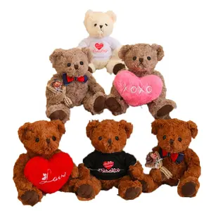 20cm Small Size Wholesale Custom Cheap Twelve Colors Teddy Bear With T-shirt Accessories Stuffed Animal Plush Bear