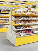 Étalage de Chocolat et de Bonbons en Vrac pour Supermarché Meubles en Bois Étagères de Présentation de Biscuits