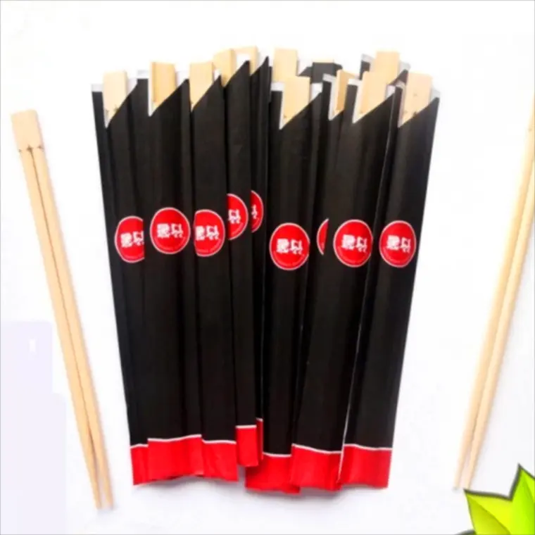 Vorrätig Schlussverkauf chinesische Einweg-Bambus-Stäbchen opp-Verpackung anpassbares Logo mit niedrigem Preis