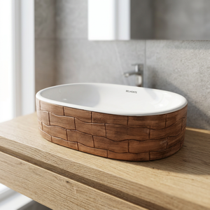 Wooden White Double Color Toilet Commode WC Pedestal, Wall Hung One Piece, Table Top Wash Basin, Complete Sanitary <b>Set</b> - Product Image 6